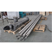 Integrierte parallele, kooperierende Twin-Schrauben-Extruder-Schraube und Fass